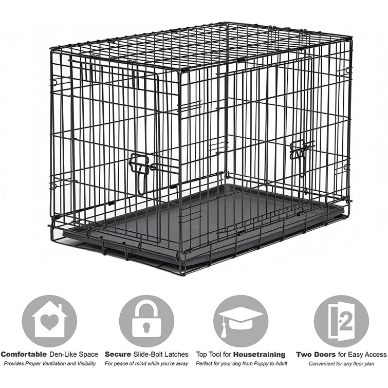 lovely lovely home Metal Dog Crate Includes LeakProof Plastic Tray Dog